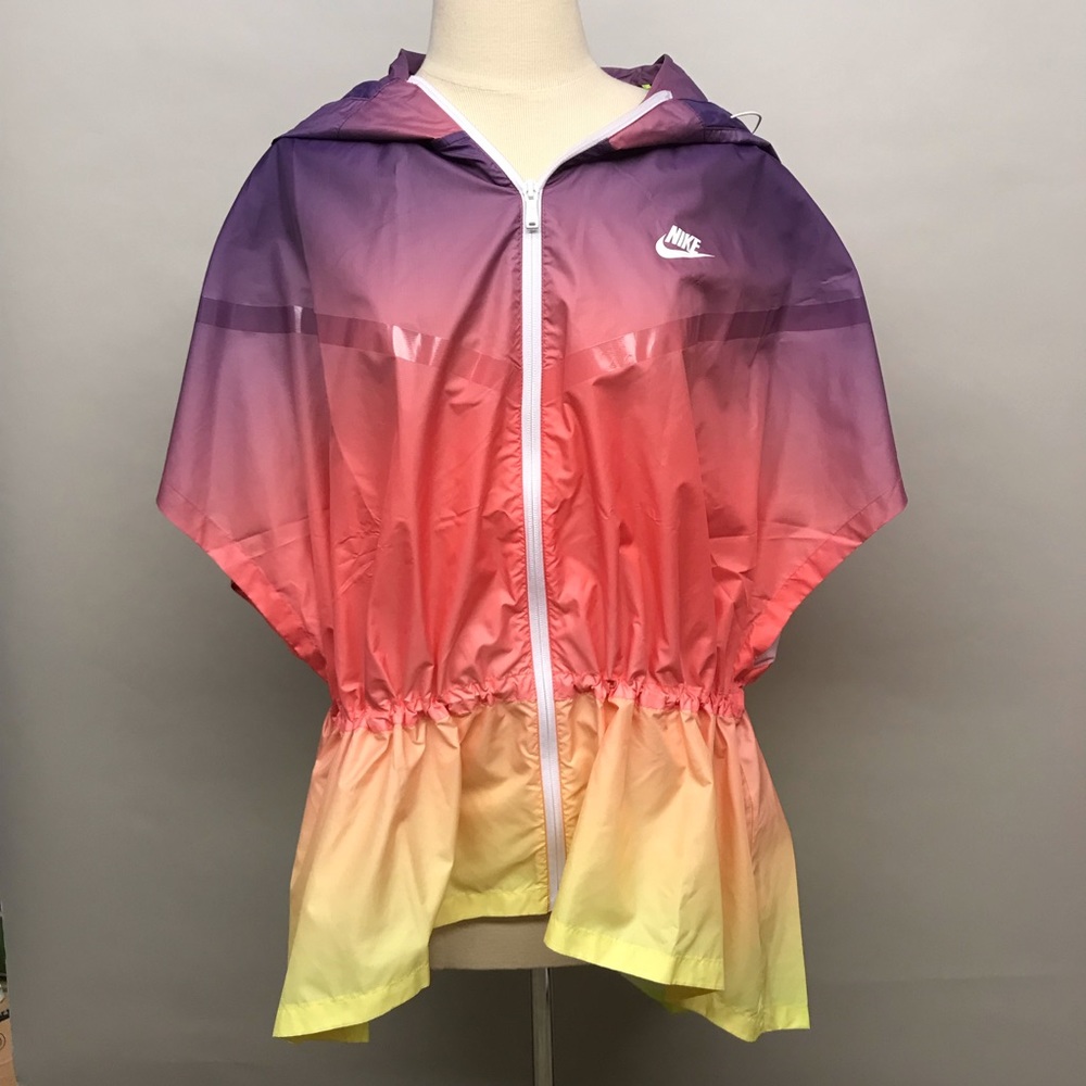 Nike ombré rainbow windbreaker hooded jacket M/L